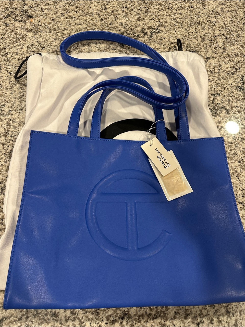 Telfar Royal Blue Leather Medium Shopping Tote